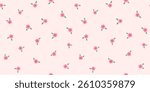 Cottagecore Delicate Small Flower Seamless Pattern. Vector Background in Vintage Ditsy Style of Pastel Pink Colors for Print on Textile, Paper, Web Design