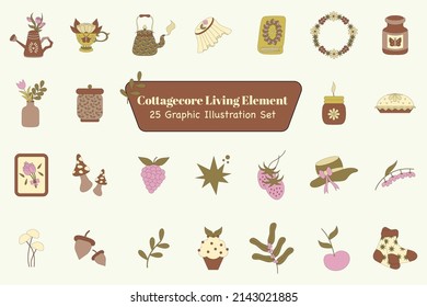 Cottagecore Living Element Illustration Set