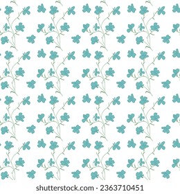 Cottagecore plaid gingham print wallpaper with blue floral seamless pattern. Hand drawn doodle flowers
Cottagecore Chintz rustic botanical  Background