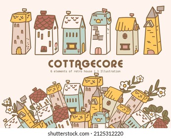 Cottagecore Scandinavian Aesthetic Element Pastel Color Illustration 