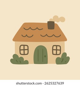 Cottagecore Theme Style Village Home Vector Template