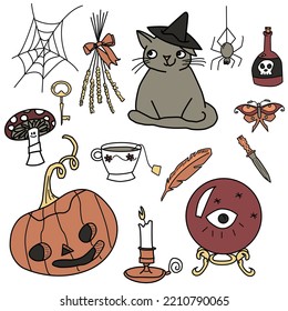 Cottagecore Witch Autumn Sticker Set