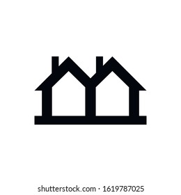 Cottages Duplex Icon. Home Icon Vector