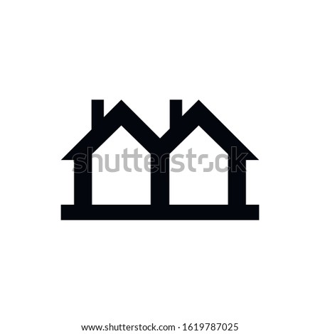 cottages duplex icon. home icon vector