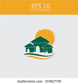 Cottages logo. resort. recreation.Beach House
