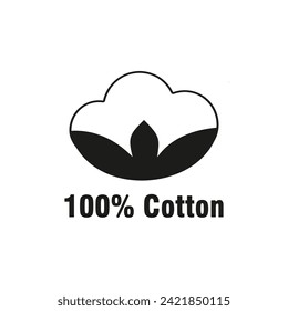 marca de algodón 100%. Ilustración del vector en blanco
