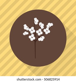 Cotton agriculture crop. Color flat icon