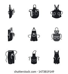 Cotton apron icon set. Simple set of 9 cotton apron vector icons for web design isolated on white background