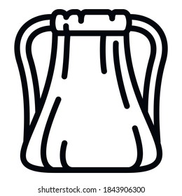 Cotton backpack icon. Outline cotton backpack vector icon for web design isolated on white background