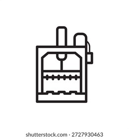 Cotton bailing press icon symbolizing textile supply chain efficiency, representing hydraulic lint compaction, raw fiber packaging, agricultural bale processing, and bulk material handling systems.