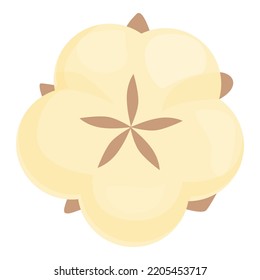 Cotton Ball Icon Cartoon Vector. Organic Plant. Natural Pure