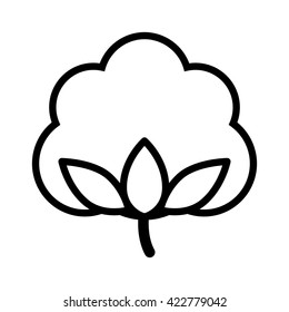 Cotton boll / flower line art vector icon for apps and websites