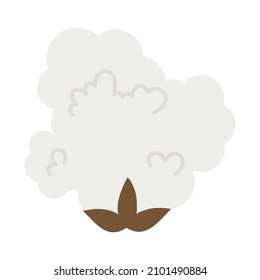 cotton boll icon on white background