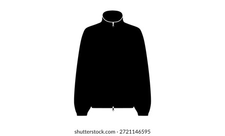 Chaqueta de bombardero del algodón, silueta aislada negra