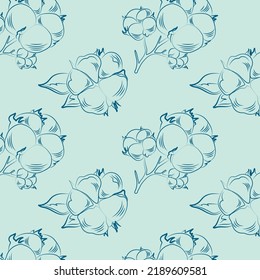 cotton branch pattern fabric sketch