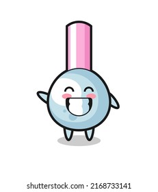 cotton bud cartoon character doing wave hand gesture , cute style design for t shirt, sticker, logo element