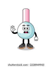 cotton bud cartoon illustration doing stop hand , character design
