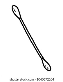 cotton bud / cartoon vector and illustration, black and white, hand drawn, sketch style, isolated on white background.