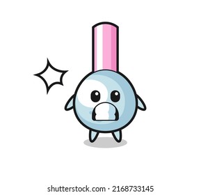 cotton bud character cartoon with shocked gesture , cute style design for t shirt, sticker, logo element