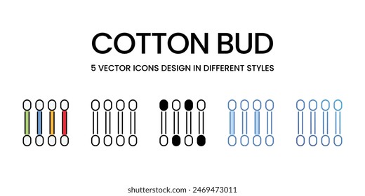 Cotton Bud icons vector set stock illustration.