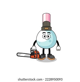 cotton bud illustration cartoon as a lumberjack , character design