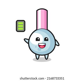cotton bud mascot character with energetic gesture , cute style design for t shirt, sticker, logo element