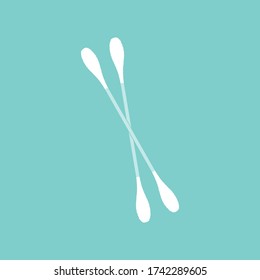 Cotton bud vector. Cotton bud on pastel background.