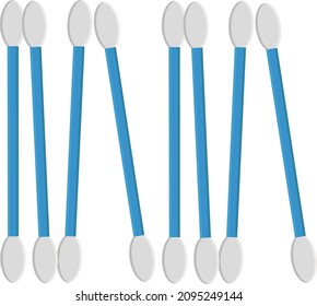 Cotton buds for ears, illustration, vector on a white background.