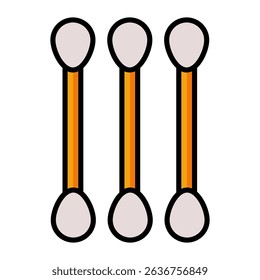 Cotton Buds	filled outline icon style isolated on white