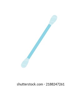 Cotton buds flat illustration. Medicine or cosmetic swabs. Vector 