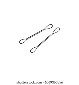 Cotton buds hand drawn outline doodle icon. Toiletries vector sketch illustration for print, web, mobile and infographics isolated on white background.