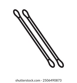 Cotton buds icon Black line art vector logo