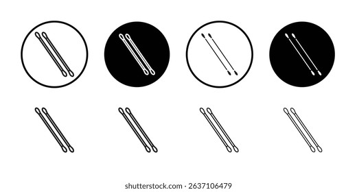 Cotton buds icon Black line art vector logo set