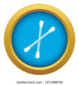 Cotton buds icon blue vector isolated on white background for any design