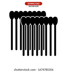 cotton buds icon or logo isolated sign symbol vector illustration - high quality black style vector icons
