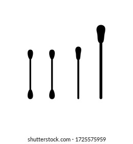 Cotton buds icon on white background. Cotton swabs. Silhouette vector design.