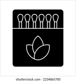 Cotton buds icon. Personal hygiene product for cleaning adult ears. Black simple vector illustration on white background.