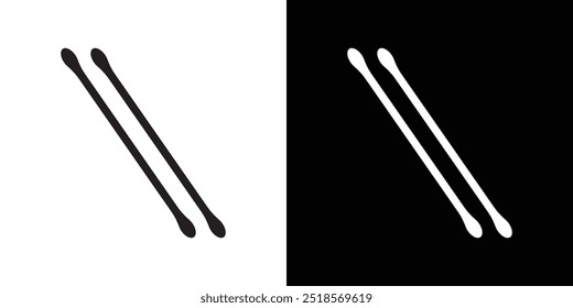 Ícone de botões de algodão Ilustração de linha fina plana do vetor