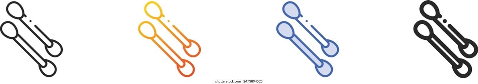 cotton buds icon.Thin Linear, Gradient, Blue Stroke and bold Style Design Isolated On White Background