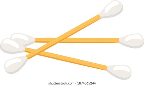 Cotton buds, illustration, vector on white background