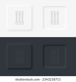 Cotton buds, neumorphic style button