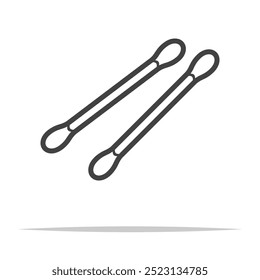 Cotton buds outline icon transparent vector isolated