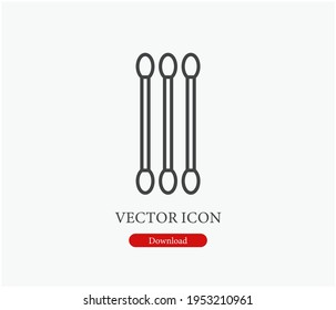 Cotton buds vector icon. Editable stroke. Symbol in Line Art Style for Design, Presentation, Website or Apps Elements, Logo. Pixel vector graphics - Vector