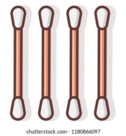 Cotton buds vector illustration in line color design