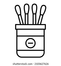 Icono De Contorno Del Vector De Tornillos De Algodón Aislado En Fondo Blanco
