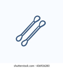Icono de esbozo vectorial de brotes de algodón aislado en el fondo. Icono de brotes de algodón dibujados a mano. Icono de boceto de algodón para infografía, sitio web o aplicación.