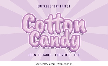 cotton candy 3d text effect design with lolipop background