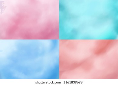 Cotton candy backgrounds. Realistic candyfloss sweet dessert vector textures. Cotton candy sweet dessert, background sweetness wool illustration