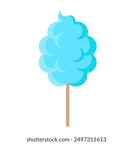 Clipart de Ilustración vectorial plana de color azul del caramelo de algodón