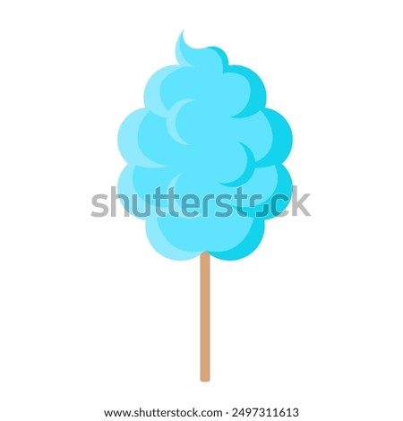 cotton candy blue color flat vector illustration clipart